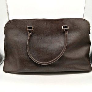 Womens Tote Bag‎ Brown Double Handles Zip Close Brown Nylon Lining XL
